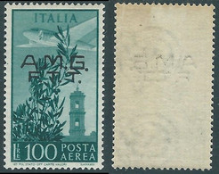 1948 TRIESTE A POSTA AEREA CAMPIDOGLIO 100 LIRE GOMMA BICOLORE LINGUELLA RE21-8 - Luchtpost