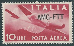 1949-52 TRIESTE A POSTA AEREA DEMOCRATICA 10 LIRE MNH ** - RE21-7 - Posta Aerea