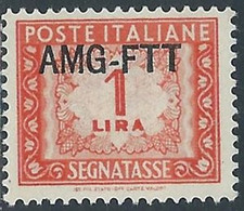 1949-54 TRIESTE A SEGNATASSE 1 LIRA MNH ** - RE8 - Segnatasse