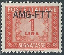 1949-54 TRIESTE A SEGNATASSE 1 LIRA MNH ** - RE8-4 - Taxe