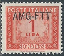 1949-54 TRIESTE A SEGNATASSE 1 LIRA MNH ** - RE8-8 - Segnatasse