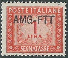 1949-54 TRIESTE A SEGNATASSE 1 LIRA MNH ** - RE10-4 - Segnatasse