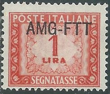 1949-54 TRIESTE A SEGNATASSE 1 LIRA MNH ** - RE10-7 - Strafport