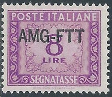 1949-54 TRIESTE A SEGNATASSE 8 LIRE MNH ** - RE8-5 - Strafport