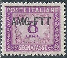 1949-54 TRIESTE A SEGNATASSE 8 LIRE MNH ** - RE8-6 - Taxe