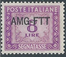 1949-54 TRIESTE A SEGNATASSE 8 LIRE MNH ** - RE8-7 - Segnatasse