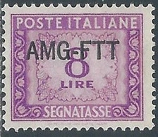 1949-54 TRIESTE A SEGNATASSE 8 LIRE MNH ** - RE8-7 - Postage Due