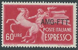 1950 TRIESTE A ESPRESSO 60 LIRE MH * - RE21-8 - Express Mail