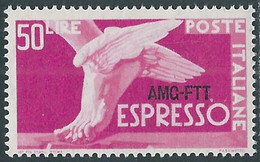 1952 TRIESTE A ESPRESSO 50 LIRE MH * - RE22-7 - Express Mail