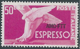 1952 TRIESTE A ESPRESSO 50 LIRE MH * - RE22-10 - Express Mail