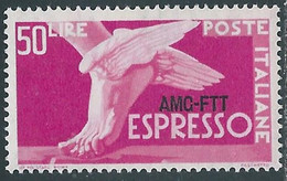 1952 TRIESTE A ESPRESSO 50 LIRE MH * - RE23-4 - Express Mail