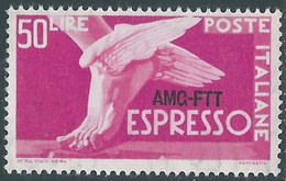 1952 TRIESTE A ESPRESSO 50 LIRE MH * - RE23-8 - Express Mail