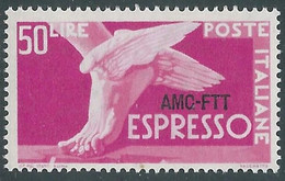 1952 TRIESTE A ESPRESSO 50 LIRE MNH ** - RE2-9 - Posta Espresso