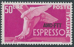 1952 TRIESTE A ESPRESSO 50 LIRE MNH ** - RE16-10 - Posta Espresso