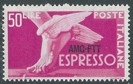 1952 TRIESTE A ESPRESSO 50 LIRE MNH ** - RE17-3 - Correo Urgente