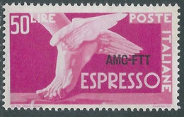 1952 TRIESTE A ESPRESSO 50 LIRE MNH ** - RE17-8 - Posta Espresso