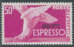 1952 TRIESTE A ESPRESSO 50 LIRE MNH ** - RE21-3 - Poste Exprèsse