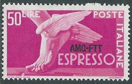 1952 TRIESTE A ESPRESSO 50 LIRE MNH ** - RE21-8 - Poste Exprèsse