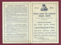 020421A - Carte De Visite THE ORIENTAL LEATHER & LEATHERETTE COMPANY Park Road CLAPHAM LONDON RU Imitation Cuir Relieur - Reino Unido