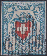 SUISSE, 1851, Postes Fédérales, Rayon 1 Croix Non Encadrée, Bien Centré (Yvert 20) - 1843-1852 Correos Federales Y Cantonales