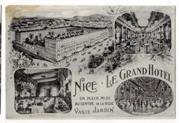 NICE - Le Grand Hôtel - 3 Vues, Vue Du Hall, Salle De Restaurant, Salle Des Fêtes - Non Circulé - - Cafés, Hoteles, Restaurantes