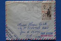 O19 AEF TCHAD BELLE LETTRE 1956 PAR AVION FORT LAMY POUR SENAS FRANCE+  PA N°62 + AFFRANCH. PLAISANT - Briefe U. Dokumente