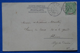 O19 GABON BELLE CARTE 1906  LIBREVILLE POUR RIOM FRANCE+ AFFRANCH. PLAISANT - Cartas & Documentos