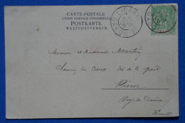 O19 GABON BELLE CARTE 1906  LIBREVILLE POUR RIOM FRANCE+ AFFRANCH. PLAISANT - Covers & Documents