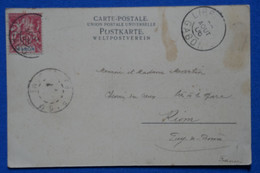 O19 GABON BELLE CARTE 1906 LIBREVILLE POUR RIOM FRANCE+ AFFRANCH. PLAISANT - Covers & Documents