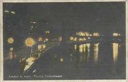 22395) UK GB London  By Night Thames Embankment Postmark - River Thames