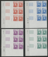 NOUVELLE CALEDONIE N° 491 + 492 + 495 + 497 Type Cagou Bloc De Six NON DENTELES Neufs + COIN DATE. TB (voir Description) - Unused Stamps