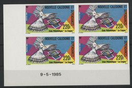 NOUVELLE CALEDONIE N° 504 Bloc De Quatre NON DENTELES Neufs ** + COIN DATE . TB (voir Description) - Nuevos