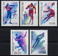 USSR, Soviet Union, 1988, Olympic Winter Games Calgary, Sports, MNH, Michel 5788-5792 - Autres & Non Classés