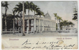Brazil 1906 Postcard Government's Palace Recife Pernambuco Bordeaux France Republic Dawn 100 Réis District Duque Caxias - Recife