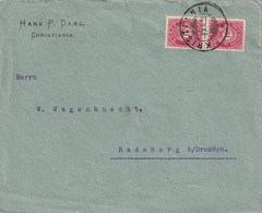 NORVEGE 1898 LETTRE DE KRISTIANIA - Briefe U. Dokumente