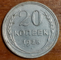 Russia-USSR 20 Kopeks 1925, KM Y#88, Ag, XF- - Russia