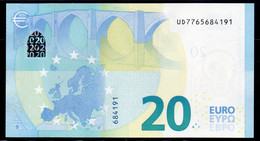 € 20  FRANCE  UD U031  Ch "76"  DRAGHI  UNC - 20 Euro