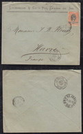 Brazil Brasil 1897 Cover 200R Madrugada RIO GRANDE DO SUL To LE HAVRE France - Briefe U. Dokumente