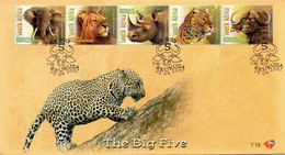 AFRIQUE DU SUD. PA 46-50 De 2001 Sur Enveloppe 1er Jour. Lion/Léopard/Eléphant/Buffle/Rhinocéros. - Autres & Non Classés
