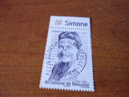 5474 OBLITERATION RONDE  SUR TIMBRE GOMME ORIGINE SIMONE DE BEAUVOIR - Oblitérés