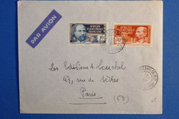 O20 AEF MOYEN CONGO BELLE LETTRE 1939 PAR AVION BRAZZAVILLE POUR  PARIS FRANCE +AFFRANCH INTERESSANT - Covers & Documents