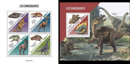 Guinea 2021, Animals, Dinosaurus, 4val In BF +BF - Vor- U. Frühgeschichte
