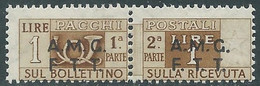 1947-48 TRIESTE A PACCHI POSTALI 1 LIRA MNH ** - RE24-6 - Paketmarken/Konzessionen