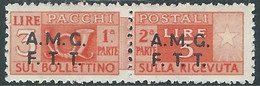 1947-48 TRIESTE A PACCHI POSTALI 3 LIRE MH * - RE25-4 - Paquetes Postales/consigna