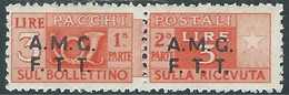 1947-48 TRIESTE A PACCHI POSTALI 3 LIRE MH * - RE25-4 - Postpaketen/concessie