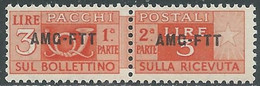 1949-53 TRIESTE A PACCHI POSTALI 3 LIRE MNH ** - RE24-3 - Colis Postaux/concession