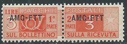 1949-53 TRIESTE A PACCHI POSTALI 3 LIRE MNH ** - RE24-5 - Postpaketen/concessie