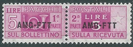 1949-53 TRIESTE A PACCHI POSTALI 5 LIRE MH * - RE25-4 - Postal And Consigned Parcels