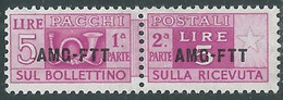 1949-53 TRIESTE A PACCHI POSTALI 5 LIRE MH * - RE25-6 - Pacchi Postali/in Concessione