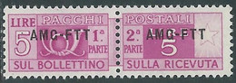 1949-53 TRIESTE A PACCHI POSTALI 5 LIRE MNH ** - RE24-8 - Pacchi Postali/in Concessione